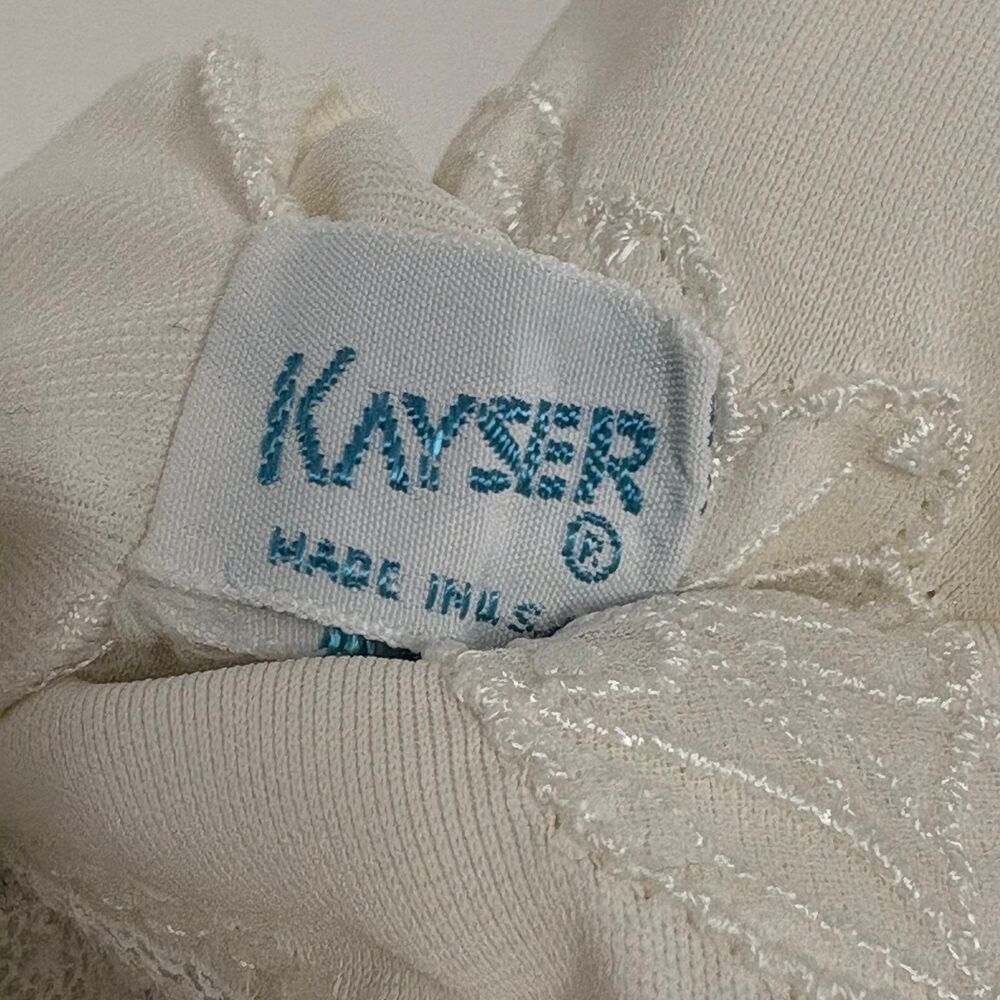 Vintage 70s Kayser White Lace Trim Flower Slip Dress Sz 40 - Picture 6 of 7